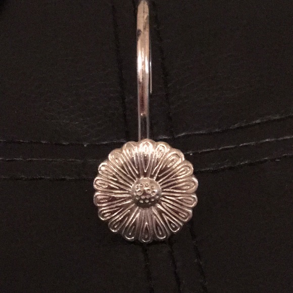 Sunflower Shower Curtain Hooks. Brushed Nickel - Picture 4 of 7